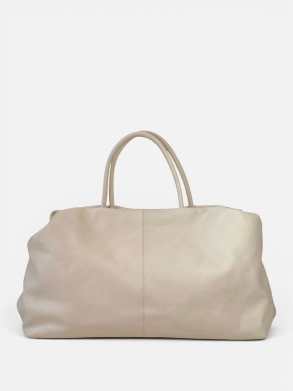 The Row Soft Leather Tote in Light Beige